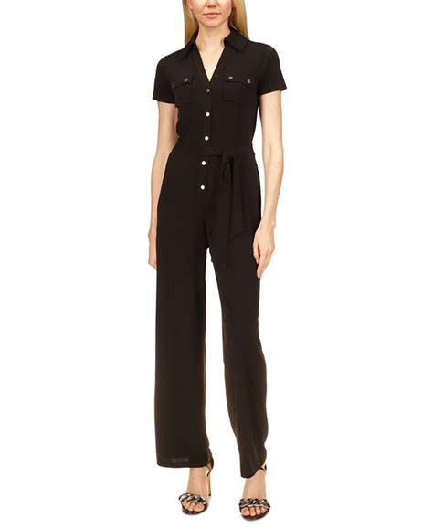 michael michael kors paulette button detail knit jumpsuit|Michael Kors rompers.